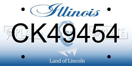 CK49454 Illinois License Plate