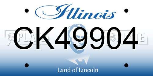 CK49904 Illinois License Plate