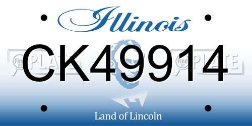 CK49914 Illinois License Plate