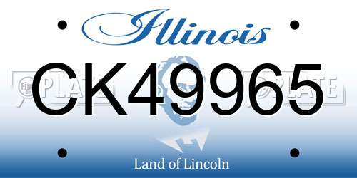 CK49965 Illinois License Plate