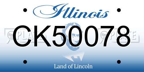 CK50078 Illinois License Plate