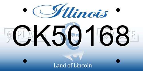 CK50168 Illinois License Plate