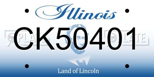 CK50401 Illinois License Plate