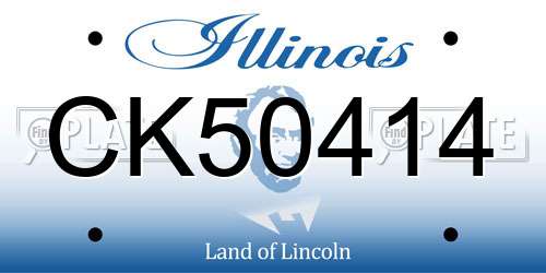 CK50414 Illinois License Plate