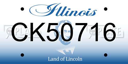 CK50716 Illinois License Plate