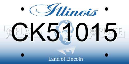 CK51015 Illinois License Plate