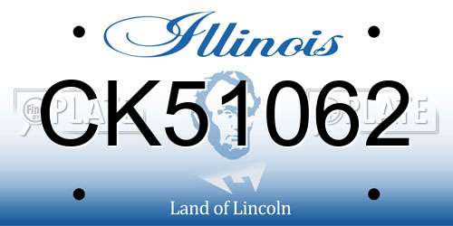 CK51062 Illinois License Plate