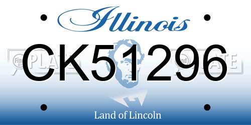 CK51296 Illinois License Plate