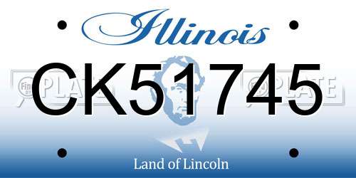 CK51745 Illinois License Plate