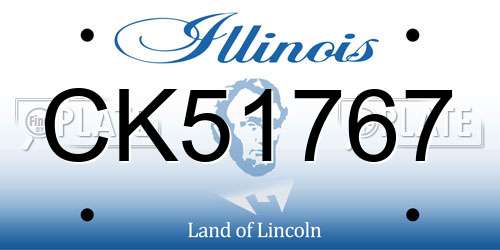 CK51767 Illinois License Plate