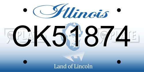 CK51874 Illinois License Plate
