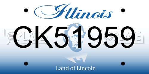 CK51959 Illinois License Plate