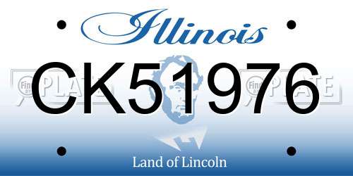 CK51976 Illinois License Plate