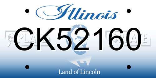 CK52160 Illinois License Plate