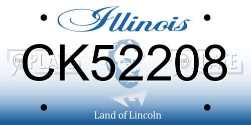 CK52208 Illinois License Plate