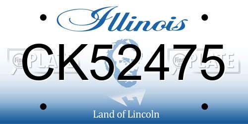 CK52475 Illinois License Plate