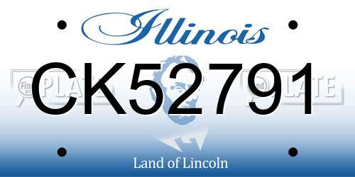 CK52791 Illinois License Plate