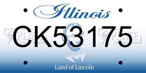 CK53175 Illinois License Plate