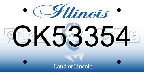 CK53354 Illinois License Plate