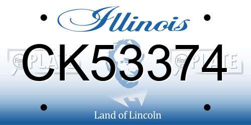CK53374 Illinois License Plate