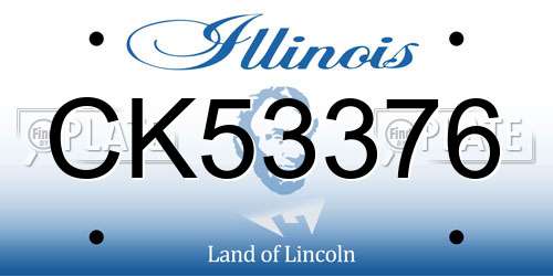 CK53376 Illinois License Plate
