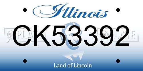 CK53392 Illinois License Plate