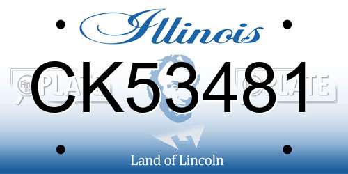 CK53481 Illinois License Plate