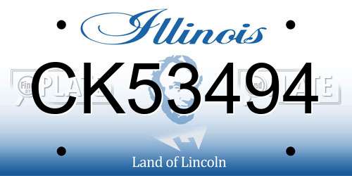 CK53494 Illinois License Plate