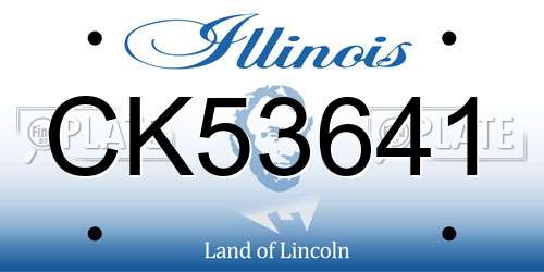 CK53641 Illinois License Plate