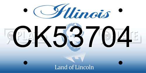 CK53704 Illinois License Plate