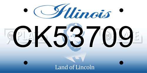 CK53709 Illinois License Plate
