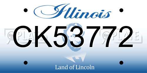 CK53772 Illinois License Plate