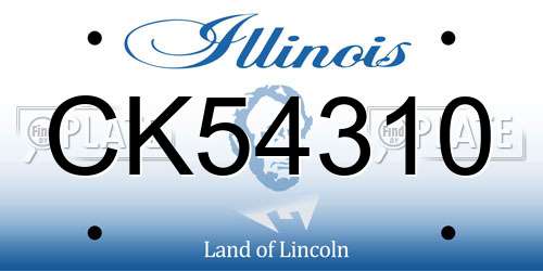 CK54310 Illinois License Plate