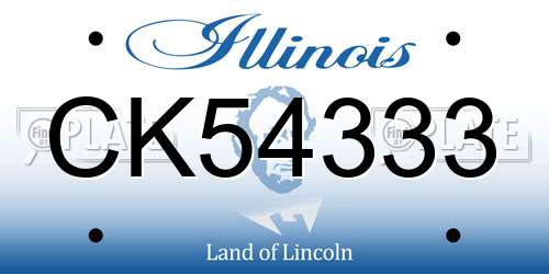 CK54333 Illinois License Plate