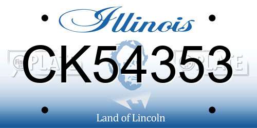 CK54353 Illinois License Plate