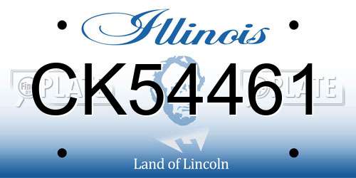 CK54461 Illinois License Plate