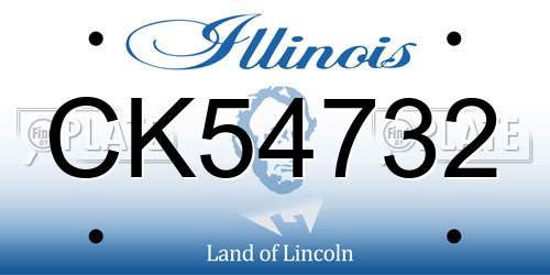 CK54732 Illinois License Plate