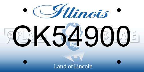 CK54900 Illinois License Plate