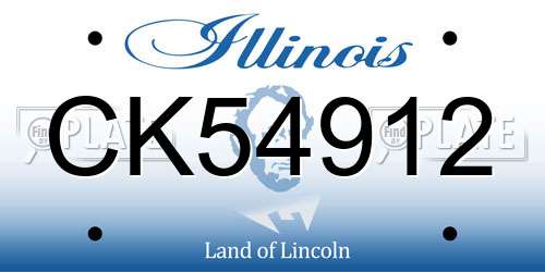 CK54912 Illinois License Plate