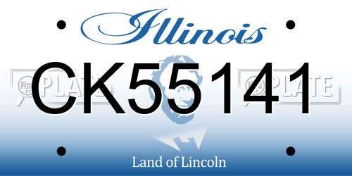 CK55141 Illinois License Plate