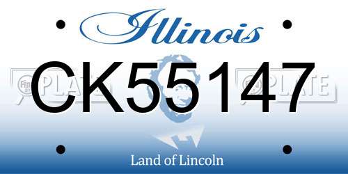 CK55147 Illinois License Plate