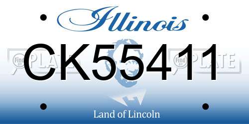 CK55411 Illinois License Plate