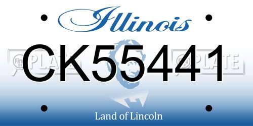 CK55441 Illinois License Plate