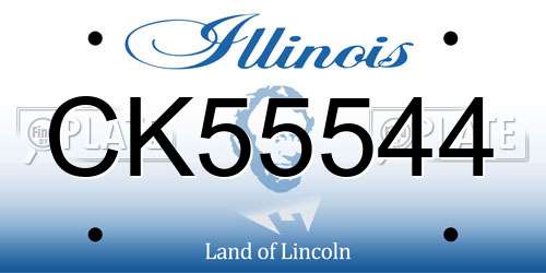 CK55544 Illinois License Plate