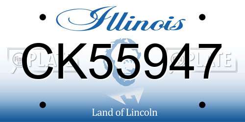 CK55947 Illinois License Plate