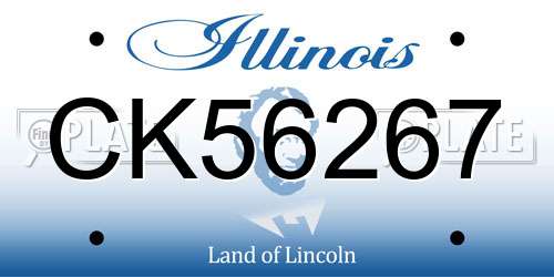 CK56267 Illinois License Plate
