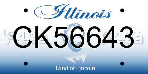 CK56643 Illinois License Plate