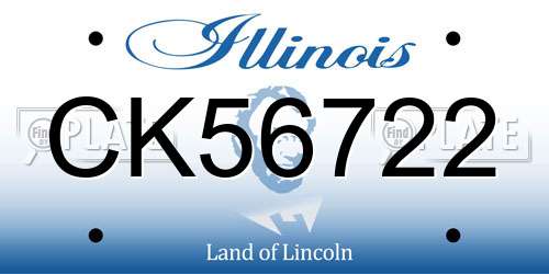 CK56722 Illinois License Plate