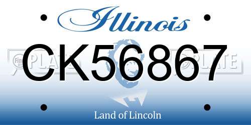 CK56867 Illinois License Plate