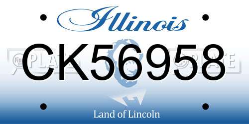 CK56958 Illinois License Plate